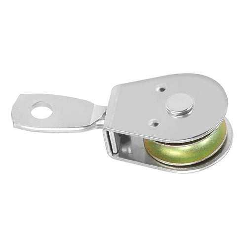 6 Pack 4 Inch Heavy Duty Single Pulley Block Swivel Roller Made From Solid Iron Zinc Plated For 3 8 Inch Cable Wire Rope With Corrosion Resistance