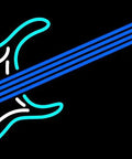 LED Neon Guitar Sign With Dimmer 13 Inches Tall By 24 Inches Wide Black Square Cut Acrylic Backing Premium Indoor Display