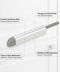 Press To Open Cabinet Latch Aluminum Alloy Push Catch For Handleless Doors And Drawers Silver Finish on white cabinet door