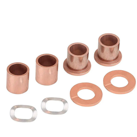 Golf Cart Upper And Lower Spindle Bronze Kingpin Bushing Kit For Club Car DS 1981 Up Replace OEM 8067 7048 1010150 1016389 Easy Front End Repair For Smoother Rides, bronze bushings and washers