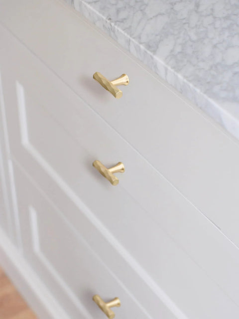 Brushed Gold Cabinet Knobs 10 Pack Hammered Brass Handles