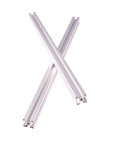 European 4040 Aluminum Profile Extrusion 1000mm Pair with T Slot in anodized silver, crossed view