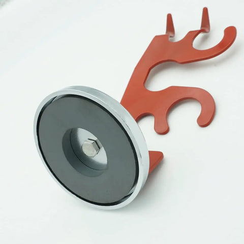 Red Magnetic TIG Torch Holder with heavy-duty base showcasing sturdy magnetic mount for welding torches on steel surfaces