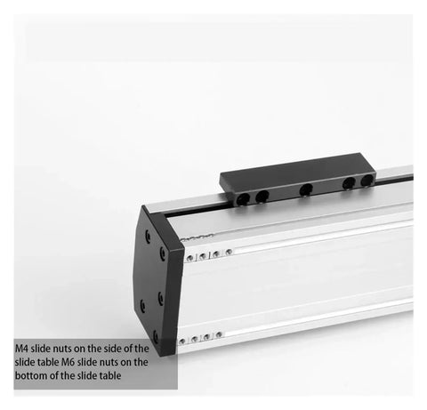 Beefed-Up Enclosed Linear Guide Replacement Actuator Module With Ball Screw Slide Table For Nema34 Motors, Precision CNC Linear Motion System For Industrial Production And Heavy Load Positioning, side view