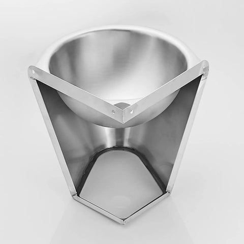Bathroom Sink Wall-Mounted Corner Bathroom Sink Stainless Steel Round Sink single bowl view from above.