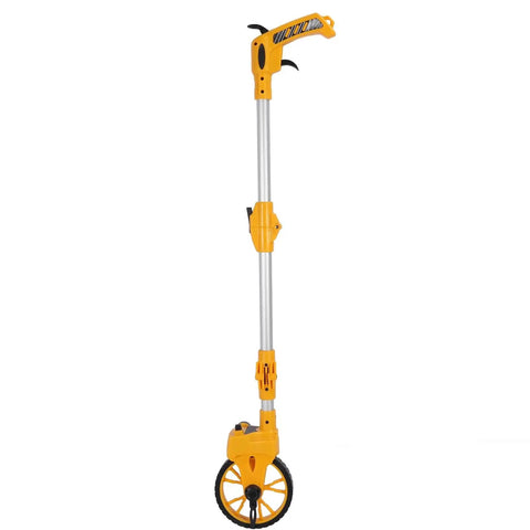 Jauarta Distance Measuring Wheel Portable Accurate Measure Tool for with yellow frame and black wheel, height 40 inches.
