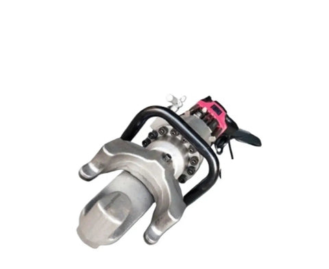 Heavy Duty Electric Hydraulic Rebar Bender And Steel Straightener Portable Power Tool With Copper Core Motor Smart Cooling Fan For Quick No Sweat Cuts 4 To 25 Millimeter Range, top view showing the handle and bending mechanism.