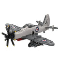 Military Attack Aircraft Building Blocks Set 1/35 Scale Realistic WWII Fighter Jet Model Kit rear angle view