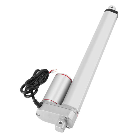 Built Tough Straight Up Heavy Duty DC12V Linear Actuator And Electric Push Rod Motor With 250Mm Stroke, angled view shows motor and actuator.