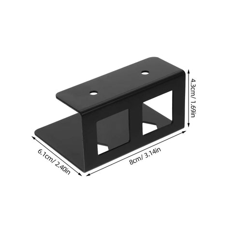 Heavy Duty Under Desk Laptop Mount Delivers Silky Smooth Motion And Rugged Anti Slip Grip, black metal clamp with dimensions.
