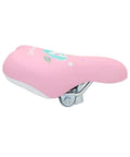Side view of Cute Rabbit Design Kids Bike Seat With Foam Padding For 12 To 20 Inches Bicycles Fits 22mm Post With Mount Comfortable Saddle