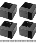 Heavy Duty Workbench Bracket Kit 4 Pack With 3-Way Right Angle Corner Brackets For 4x4 And 2x4 Wood, 4x4 Leg Frame Braces