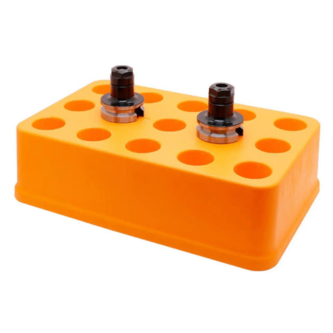 BT30 Yellow Tool Holder Organizer For Drilling Bits And Milling Tools With Built In Storage Capacity Durable PP Construction