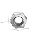 Close-up of a 0.27 in Heavy Duty Stainless Steel Hex Nut, polished for durability, essential for home repairs and industrial projects.