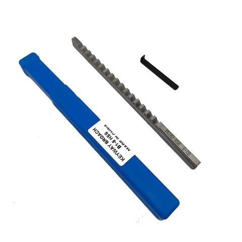 Push Type C Broach Cutting Tool 5/16 Inch Size With Shim for CNC Metalworking Machining Tools, shown with blue case and shim