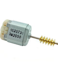 Mini 280 DC Motor 12V FC 280SC 20150 with 24mm body and worm gear shaft for DIY projects and RC toys, shown with model number visible.