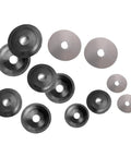 Dimple Die Set With Steel Backing Discs For Harbor Freight Hydraulic Punch Driver Kit Includes various size dies and discs
