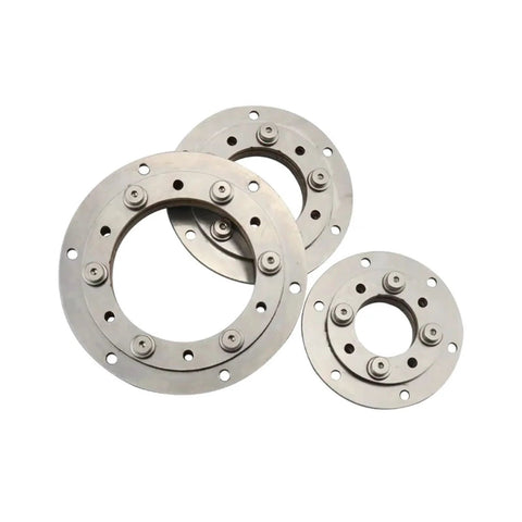Three 304 stainless steel 360-degree rotating hinge flanges with bolt holes