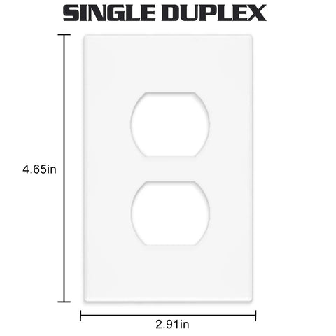 Dope Screwless 1 Gang Decorator Wall Plate White Faceplate Cover For Outlets And Switches Unbreakable Polycarbonate 4.65x2.91 inches