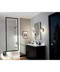 Braelyn 9.5 Inch Olde Bronze One Light Wall Sconce With Clear Seeded Glass in bathroom above vanity mirror