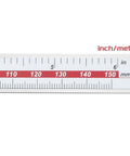 Close-up of Electronic Digital Caliper With Long Jaw For Groove Measurement, 6 Inch Range showing inch/metric scale