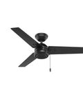 44 Inch Indoor Outdoor Ceiling Fan No Light Matte Black With Reversible Blades Damp Rated For Patio Porch Garage Living Room Pull Chain Standard Mount 3 Blades