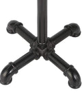 Base detail of Beefy Industrial Black Free Standing Toilet Paper Holder Dispenser For Bathroom Metal Pipe Style Tissue Stand With Storage