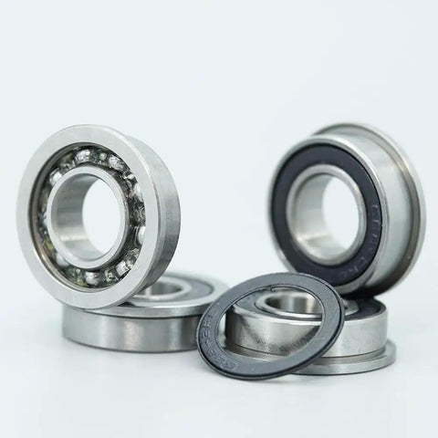 Ten Pack MF148RS Flange Ball Bearings 8mm X 14mm X 4mm Fit Voron Zero Motion System Mods Compatible A B Drive Units X Y Joint Assembly Smooth High Speed Glide Durable Replacement Parts For 3D Printers And Custom Rigs Flexed Right Out, sealed 2RS bearings