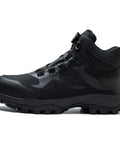 Titan Black Steel Toe Work Boots With Kevlar Puncture Proof Midsole And Cushioned Insoles shown in side view, Women 11.5, Men 10, EU 44