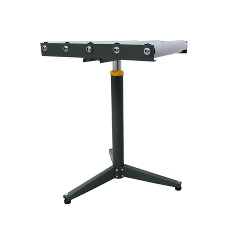 Five Roller Adjustable Conveyor Table With 250 Lbs Capacity, Height Range 23.9 To 41.6 Inches, Chrome Plated Rollers, Portable Material Handling Conveyor Stand For Workstations.