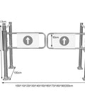 Built Like A Tank Heavy Duty Metal Swing Gate For Store Entrance Featuring Smooth Auto Close Safety Guardrail For Warehouse And Library Durable Stainless Steel One Way Barrier Silver 160X100 Cm with direction signs