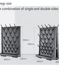 ZCBYBT 27 Peg PP Drying Rack Wall-Mounted Or Desktop Lab Equipment For Cleaning Glassware And Chemical Samples Perfect For Schools And Scientific Research Institutions With Removable Pegs shown in single and double configuration.