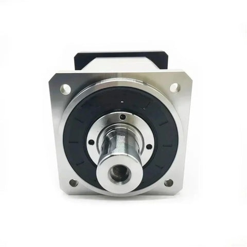 Beefy Heavy Duty Helical Planetary Gearbox Motor Reducer For 3 Phase Nema42 And Nema52 Stepper Motors 1KW To 3KW Servo Blue Finish Speed Ratio 35 To 1 Fits 100 110 130 And 180mm Diameters, front view