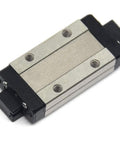 MGN9H Linear Motion Carriage Block For 9mm Slide Rail Guide, showcasing sleek metal and black plastic construction.