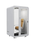 Mobile Office Pod Soundproof Work Booth Modular Privacy Cubicle with ergonomic chair and built-in desk, 53x45x90 in.
