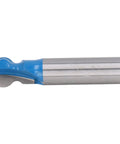 Premium Tungsten Carbide Woodworking Router Bit Trim For Mortising Grooving 1/2 Inch Shank, shown from the side to highlight cutting edge.