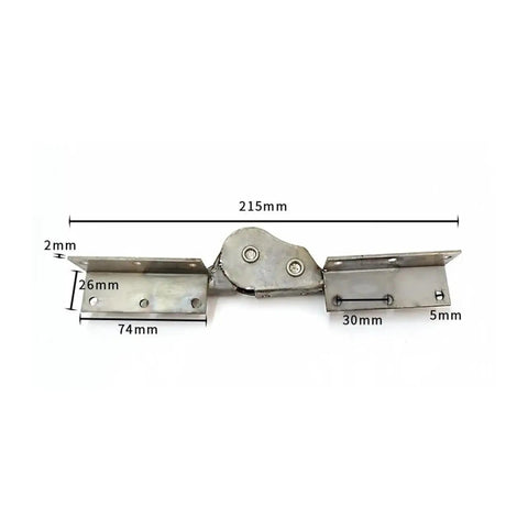 Slick 180 Degree Flip Joint For Lazy Sofa Bed Conversion featuring dimensions of 215mm x 26mm steel hinge bracket.