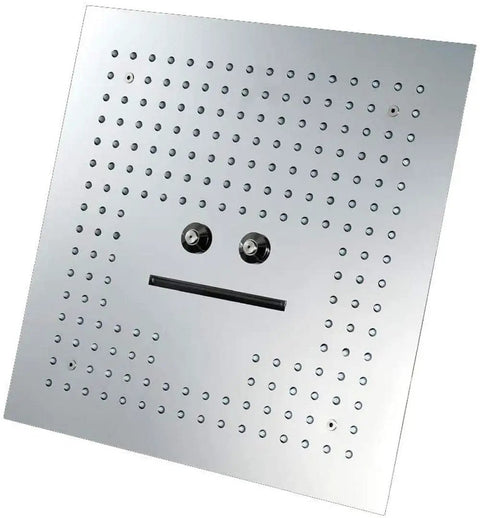 Modern Ceiling Concealed Led Shower Array With Three Broad Accent Bars And Five Plus One Spray Modes Couples A Slick Basin Mixer Crafted From Hardened Alloy And Smooth Ceramic Valve For A No Sweat Daily Routine, chrome square shower head with spray nozzles.