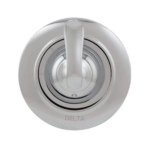 Front view of Linden Single Handle Shower Diverter Trim Kit In Chrome Finish For Easy Valve Swaps and smooth water control