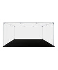 Clear Acrylic Display Case For Lego Builds With Sturdy Platform And Dustproof Lid showcases the interior view with black base.