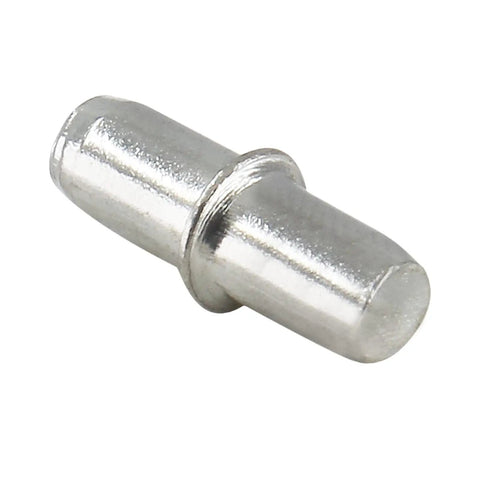 Slick Nickel Plated Iron Shelf Pins For Kitchen Cabinets And 50 Pack Of 5mm Heavy Duty Drawer Supports, silver iron shelf pin detail.
