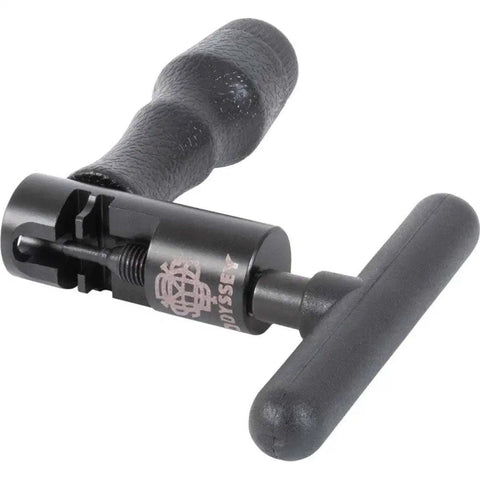 Heavy Duty BMX Chain Breaker Tool With Adjustable Support Screw And Pin Adapter in black, ready for any trail.