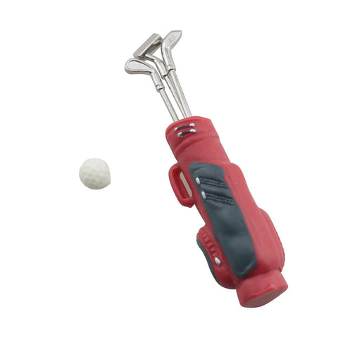 Mini Golf Set With Red Cover, Rod, And Ball For Outdoor Play And Photo Props showing golf bag, clubs, and ball