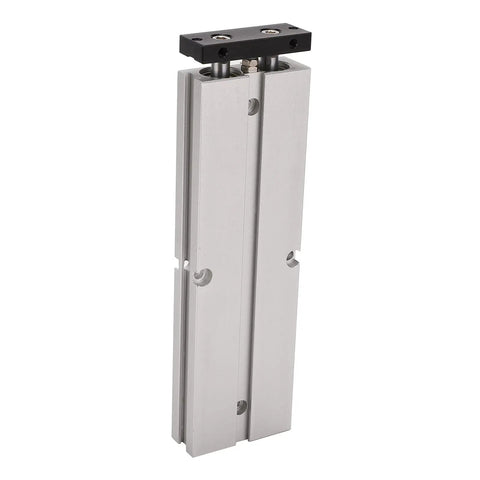 Double Rod Pneumatic Cylinder, Aluminum Alloy Body With 1.0 MPa Operating Pressure And Stroke From 10 mm To 200 Mm, side angle view
