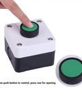 One Button Control Box For Electric Gate Opener, Large Push To Make Switch, 110 Volt Power, Heavy Duty ABS Housing