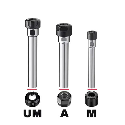 Heavy Duty ER Extension Rod For CNC Milling Machine With Super Low Runout And Ultra Precision Grinding For Stable Cutting High Speed Spindle Tool Lengthen Kit, three lengths with alloy steel construction.