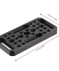 Premium Aluminum Alloy Pro Grade Camera Cheese Plate for DSLR with screw holes, dimensions shown, CNC machined expansion plate