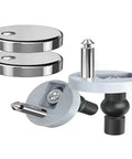 Two Pack Top Fix Toilet Seat Hinges Replacement Mountings With Quick Release Screws for DIY bathroom upgrade, silver finish