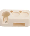Heavy Duty Abs Coffee Tamper Station Built Tough For The Daily Grind Ergonomic Portafilter Holder And Tamping Stand in beige color.