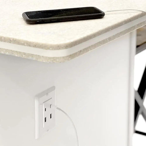 Four USB Ports Wall Outlet With Two USB Type C And Two USB Type A High Speed Charging installed on kitchen counter